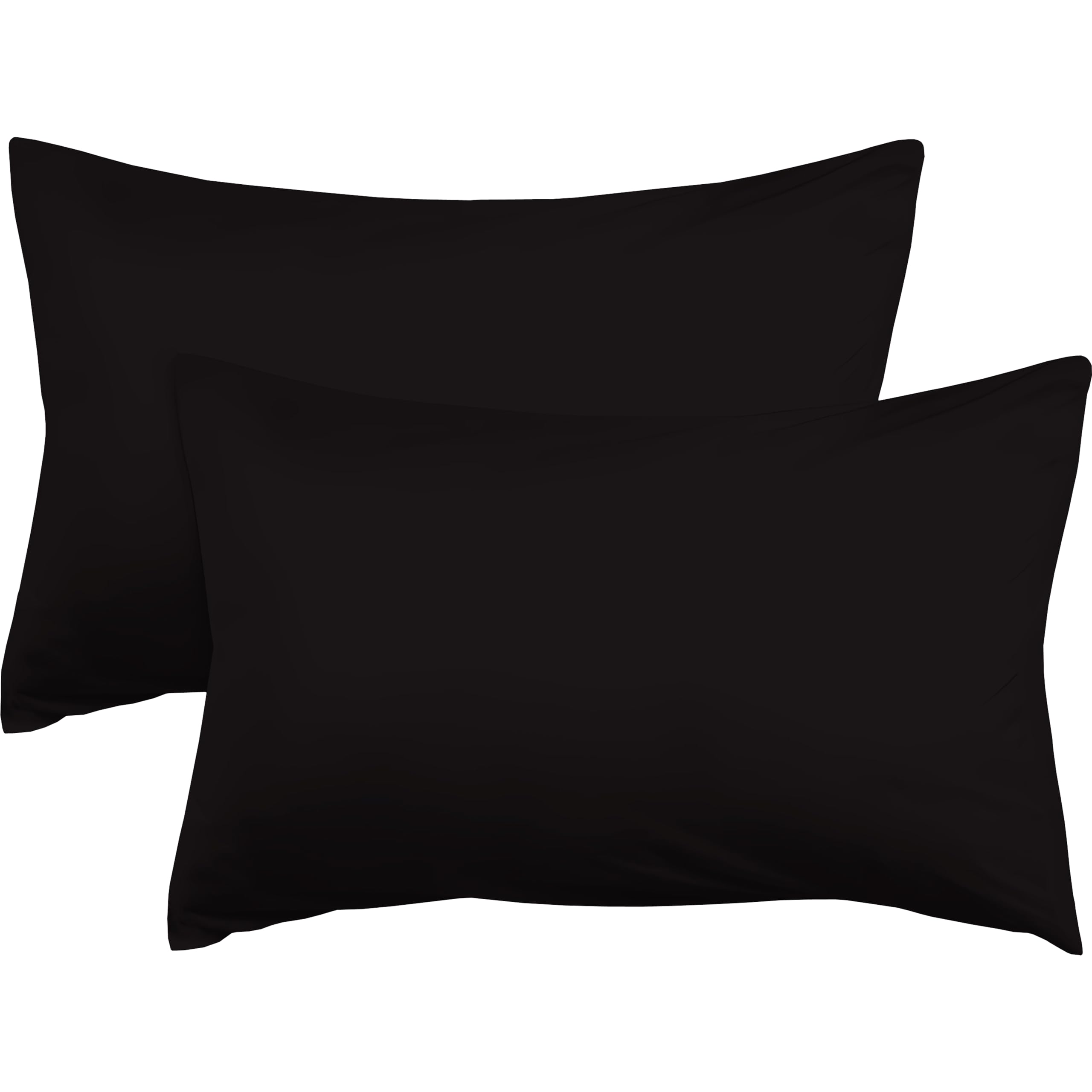 R&Z Plain Dyed Luxury Polycotton Housewife New 2 x Pillow Cases (Black)