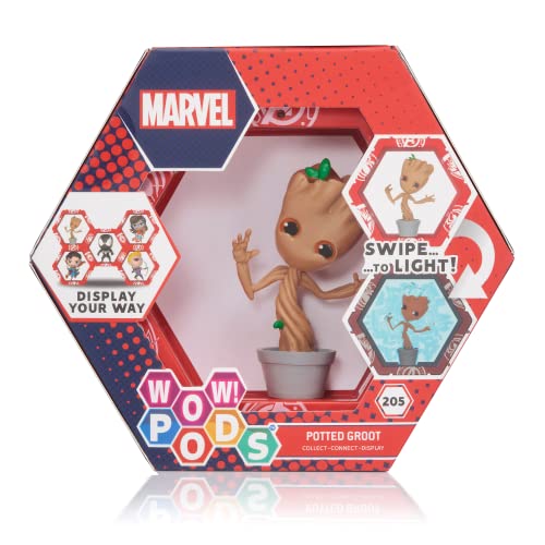 WOW! PODS Marvel Avengers Collection - Groot en Pot | Figurine de Super-héros Lumineuse à tête branlante | Jouets et Cadeaux à Collectionner Officiels Marvel | Numéro 206 en série, Beige Cover