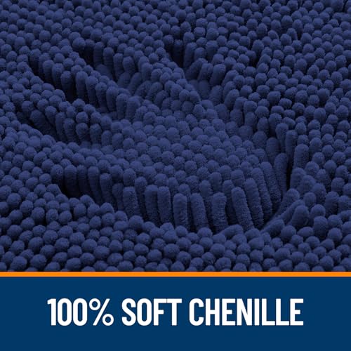 Image of OLANLY Large Bathroom Rugs 44x32, Soft Absorbent Chenille Bath Rugs, Rubber Backing Quick Dry, Machine Washable Bath Mats for Bathroom Floor, Tub and Shower, Home Decor Accessories, Twilight Sapphire