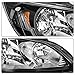 TUSDAR Headlight Assembly Set for 2004-2005 Honda Civic Driver and Passenger Side (Black Housing with Amber Reflector)