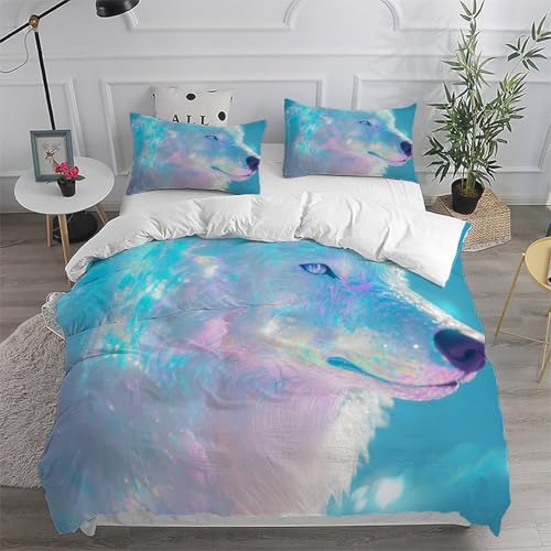 Housse de couette avec fermeture éclair lit enfant double animaux - 6