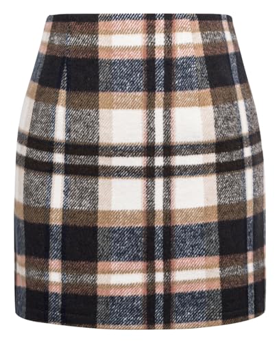 Kate Kasin 2025 Plaid Pencil Skirts for Women High Waisted Casual Stretch Bodycon Mini Skirt