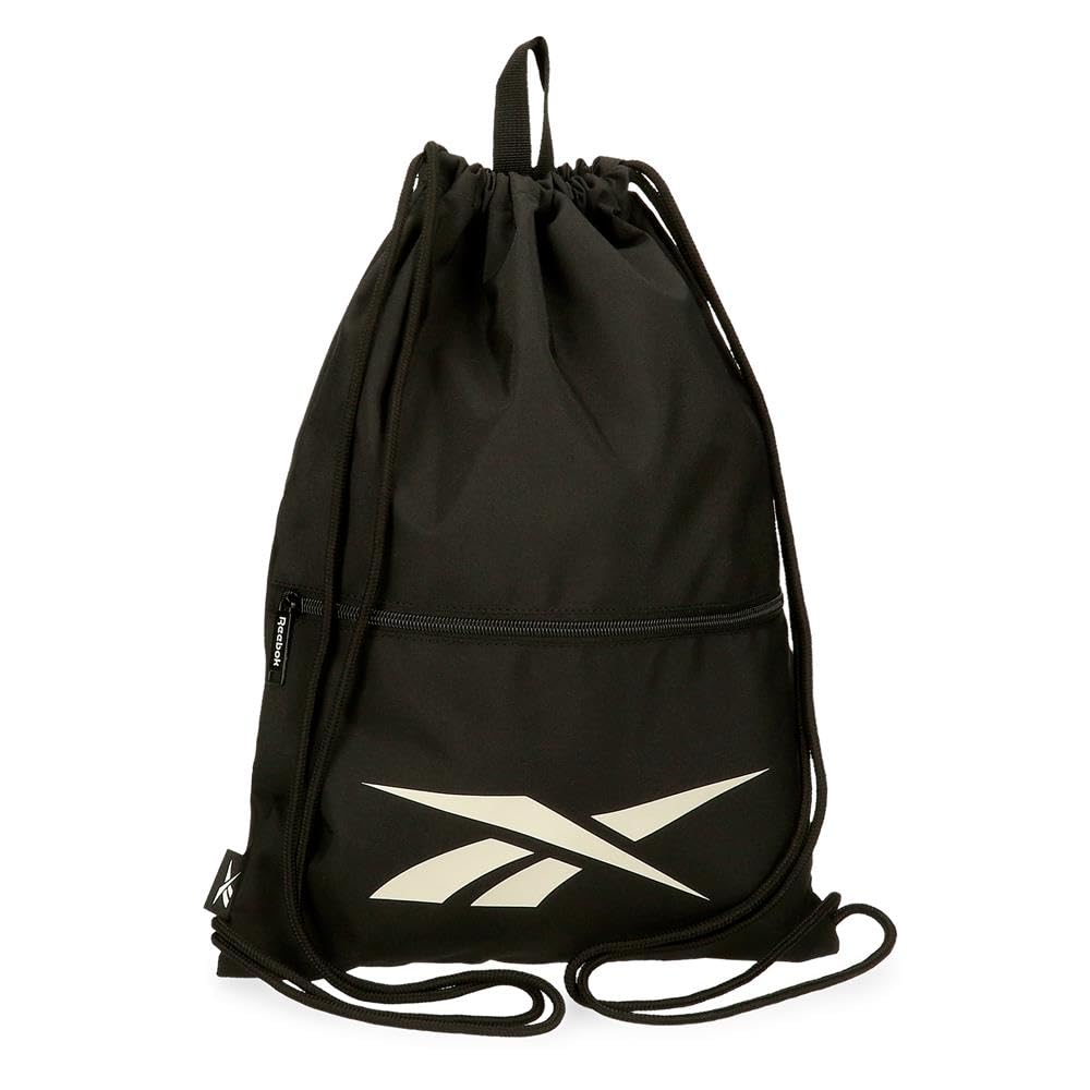 Reebok - Malden Drawstring Bag with Zip, Black, 35 x 46 cm, Polyester, by Joumma Bags