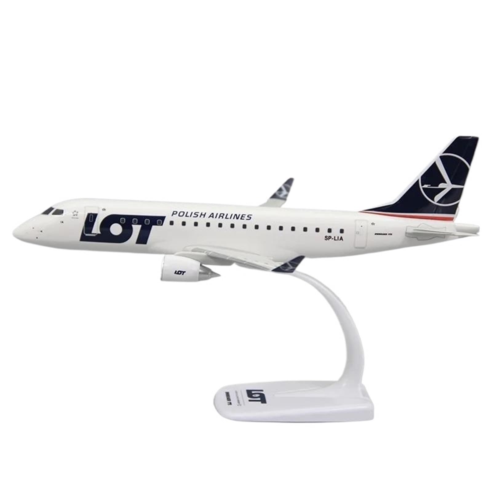 Flying Airplane Model 1/100 Scale E175 E-175 E195 LOT Polish Air Airline Aircraft Assembly Plane Model Airplanes Toy for Collection Aviation Airbus(E-195)