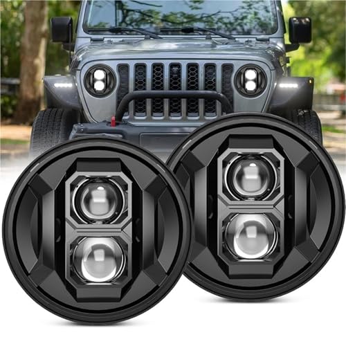 LORSKRD Faro Intermitentes Faros Para Lada 4x4 Urban Para Niva Faro LED De 7 Pulgadas H4 Hi-Lo DRL Coche Motocicleta Faro LED De 7'