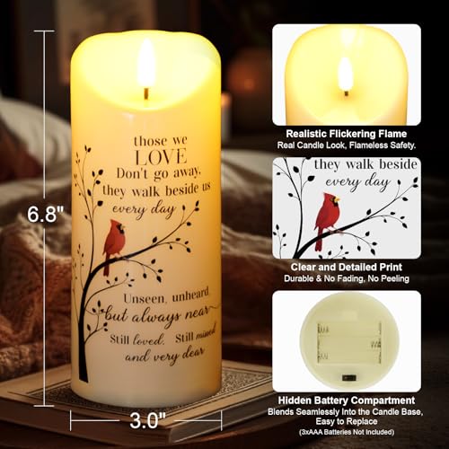 Vela conmemorativa sin llama con luz LED y control remoto para duelo 4