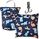 Reißverschlusstyp/Knopf Typ Wet Bags, 2 Stück Wäschebeutel Kindergarten, Wet Bag Windeltasche, Wiederverwendbare Nasstasche, Wet Dry Cloth Windeltasche, Nasstasche Kindergarten für Reisen Unterwegs