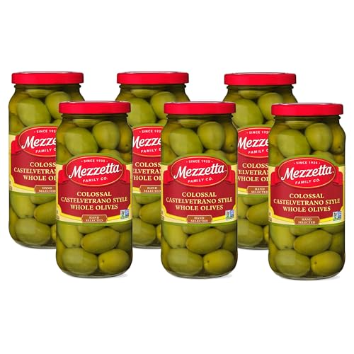 Mezzetta Colossal Whole Castelvetrano Style Olives, 10 oz (Pack of 6)