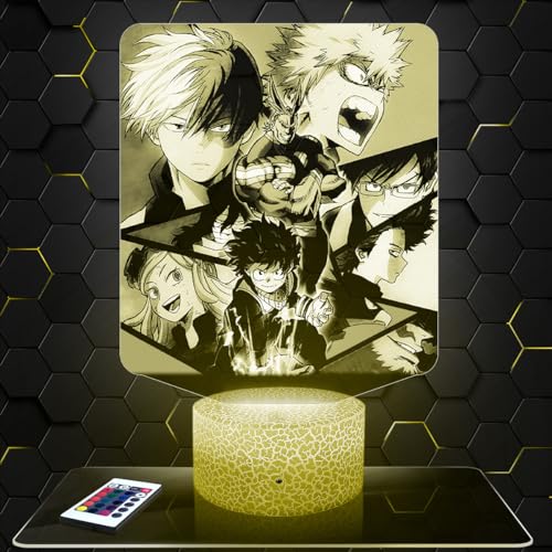 Lámpara de mesilla de noche, luz nocturna táctil Manga Deku All