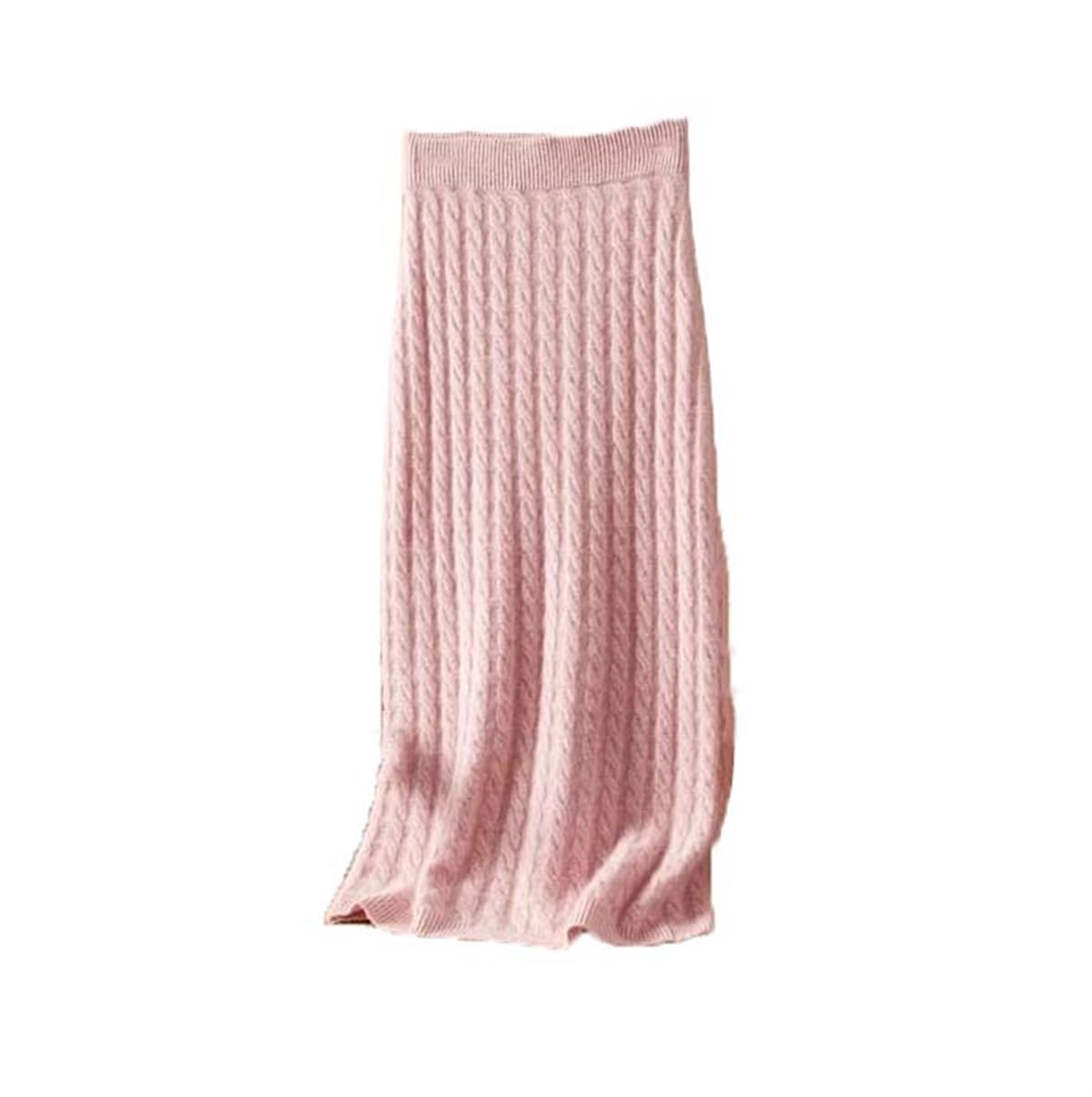 Womens Twist Cashmere Skirt Mid-Calf High Waist Contoured Evening Parties Social Events Skirts