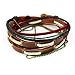 Bluegrass Simple Fashion Colour Braided Rope Three-tone Button Wrap Bracelet
