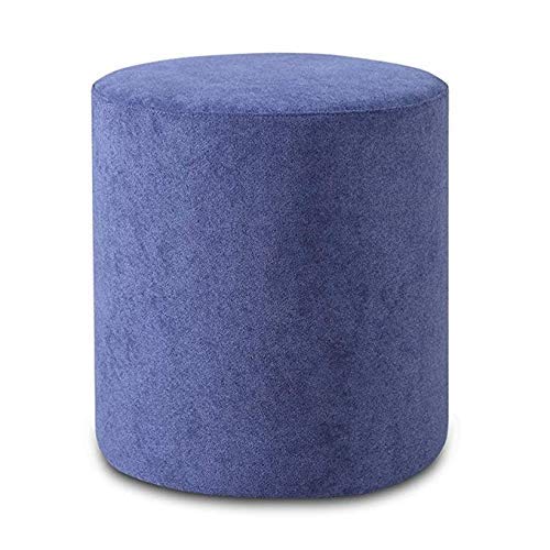 Tabouret minimaliste en tissu bleu aux finitions soignées