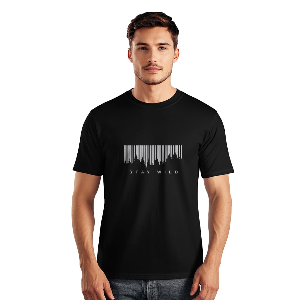 NOBERO Camiseta de algodón con estampado gráfico para hombre, ajuste regular