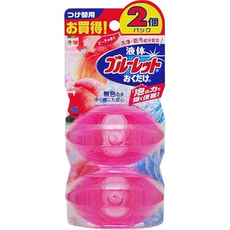 Amazon 液体ブルーレットおくだけ 替 2個 ピーチ 140g ブルーレット トイレ洗剤