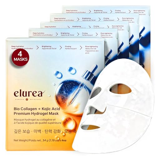 elurea Bio Collagen Mask + Kojic Acid Premium Hydrogel Face