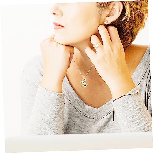 SOIMISS Colar De Gato Crescente Menina Pingente De Cristal Elegante Colar Combinando Colares Para Mu