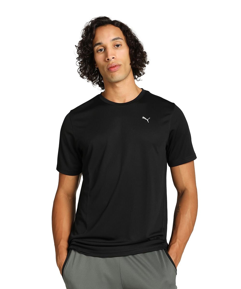 puma Men's Logo Training T-Shirt | Regular Fit Crew Neck Tee for Men | Sweat Proof Fabric T-Shirt for Fitness and Gym | Ideal Workouts & Everyday Wear for Men-picture-14