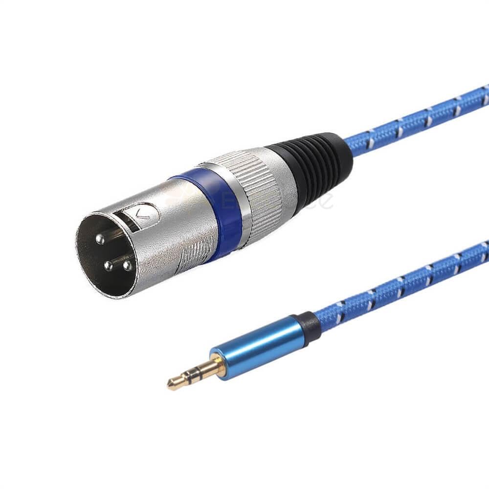 Copper Gold Plated 3.5 Male XLR 3Pin Computer Sound Card Camera Microphone Audio Cable 3Meter