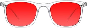 TIJN Sleep Glasses for 99.9% Blue Green Light Blocking Dual AR Coatings Red Lens for Computer Gaming Reduce Eyestrain,Declan