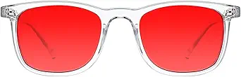 TIJN Sleep Glasses for 99.9% Blue Green Light Blocking Dual AR Coatings Red Lens for Computer Gaming Reduce Eyestrain,Declan