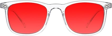TIJN Sleep Glasses for 99.9% Blue Green Light Blocking Dual AR Coatings Red Lens for Computer Gaming Reduce Eyestrain,Declan