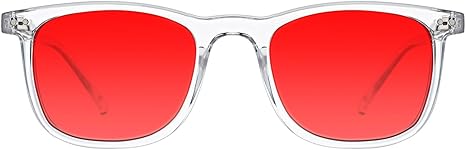 TIJN Sleep Glasses for 99.9% Blue Green Light Blocking Dual AR Coatings Red Lens for Computer Gaming Reduce Eyestrain,Declan
