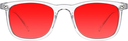 TIJN Sleep Glasses for 99.9% Blue Green Light Blocking Dual AR Coatings Red Lens for Computer Gaming Reduce Eyestrain,Declan