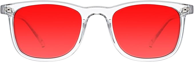 TIJN Sleep Glasses for 99.9% Blue Green Light Blocking Dual AR Coatings Red Lens for Computer Gaming Reduce Eyestrain,Declan