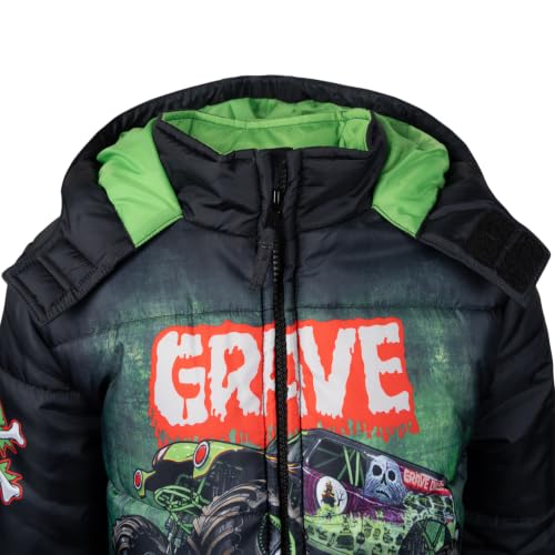 Image of Monster Jam Boys' Hooded Puffer Jacket Toddler to Big Kid