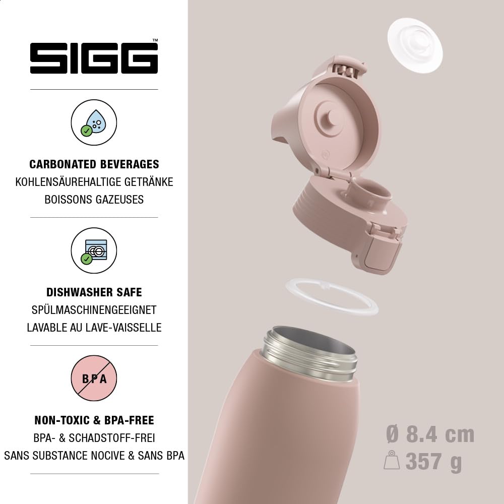 Gourde Isotherme SIGG Shield Therm One 1,5 L – Noire – Acier Recyclé, Garde Au Froid 99h / Chaud 14h, Sans BPA, Antigaz