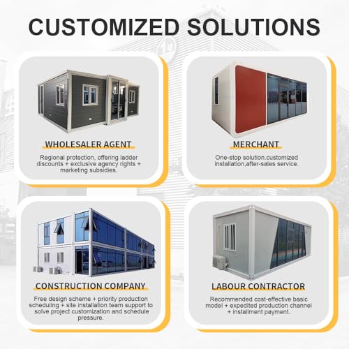 20FT Prefab Tiny Home for Sale Modern Modular Home Expandable Container House with 2 Bedrooms 1 Bathroom Customizable Prefabricated Tiny House for Living Office or Remote Areas - Image 6