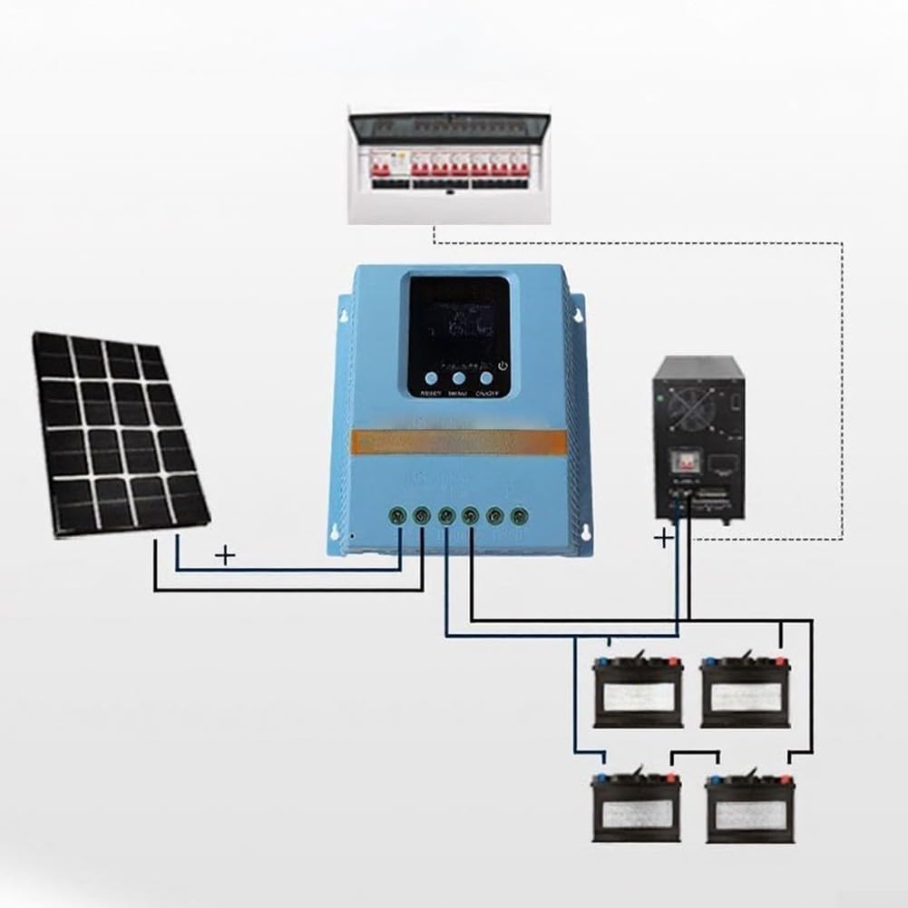 Regolatore di carica solare MPPT 150 A, display LCD, 12 V, 24 V | capacità di corrente di 150 A, monitor LCD in tempo reale, rilevamento automatico della tensione 12-48 V