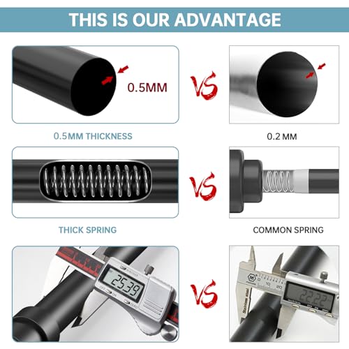 Image of BRIOFOX Tension Curtain Rod Adjustable 32 to 78 inch - Spring Tension Shower Curtain Rod for Window or Bathroom No Drilling Non Slip, Matte Black