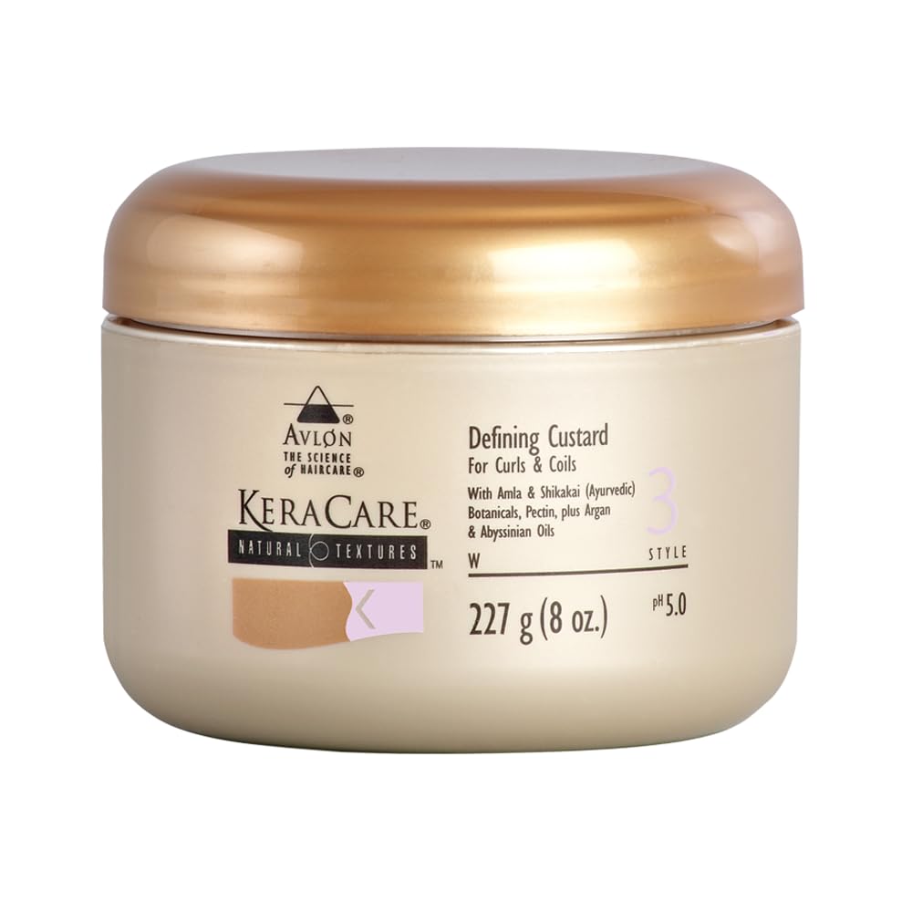 KeraCare Natural Textures Defining Custard- Enhances Curls & Coils 8 oz
