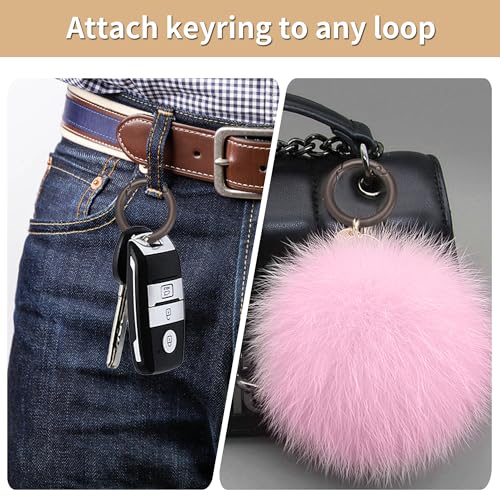 Image of Gkeygo Key Ring Clip, 1 Inch Keychain Rings, 8 Pack Round Carabiner Clip for Keys, Buckle, Bags, Purses - Key Chain Hooks Replacement Keychains Lanyard DIY Crafts, Dark Grey