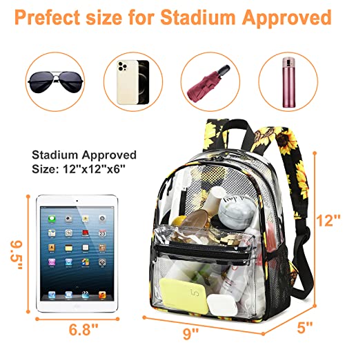 Clear Mini Backpack Stadium Approved 12X12X6 Small Transparent Backpacks Plastic See Through Bag For Work Festival Security Travel #TOP1