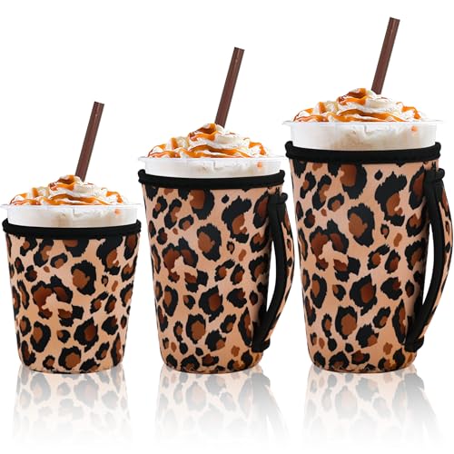 Image of 3PCS Reusable Iced Coffee Sleeves, Fits 16-32oz Hot /Cold Drinks
