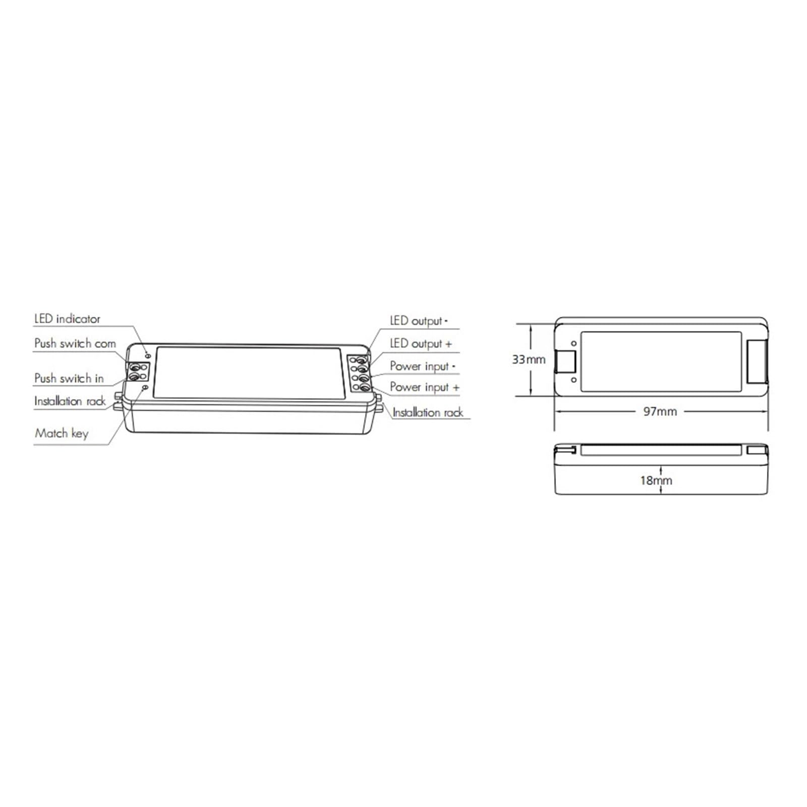 Atenuador LED V1 12V Controlador LED Zona 1 a 8 2,4G Control remoto táctil interruptor atenuador tira de luces LED 5V 24V 36V(V1 only)