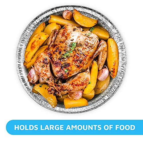 Montopack 9” Round Aluminum Foil Pans | Disposable Containers With Straight Walls For Storing, Serving, Baking & Reheating | Freezer And Oven Safe, Recyclable, Usa-Made | 50-Pack Of Tins For Meal Prep #TOP6