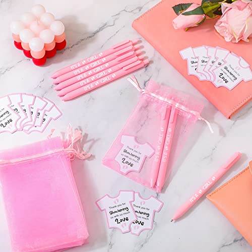 50 sets bolígrafos para baby shower color rosa TaoBary miniatura 4