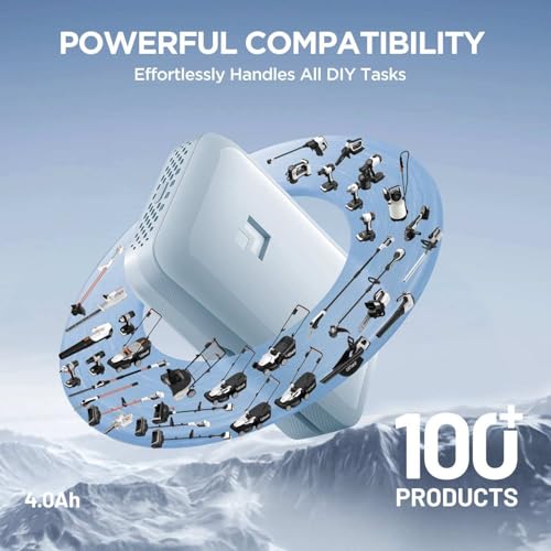 Image of LiTHELi Portable Charger 4.0Ah Lithium Batteries 45W Max Power Bank, Suit for All U20 Power Tools and Outdoor Power Equipment(Blue)