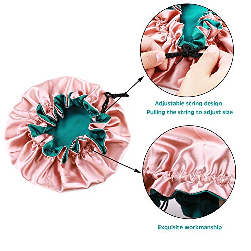 Kids & Dolls Matching Satin Bonnet Set - Adjustable Sleep Cap with Drawstring & Reversible Design4