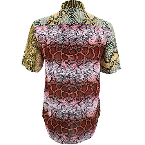 Chemise manches courtes pour homme au style patchwork animalier unique