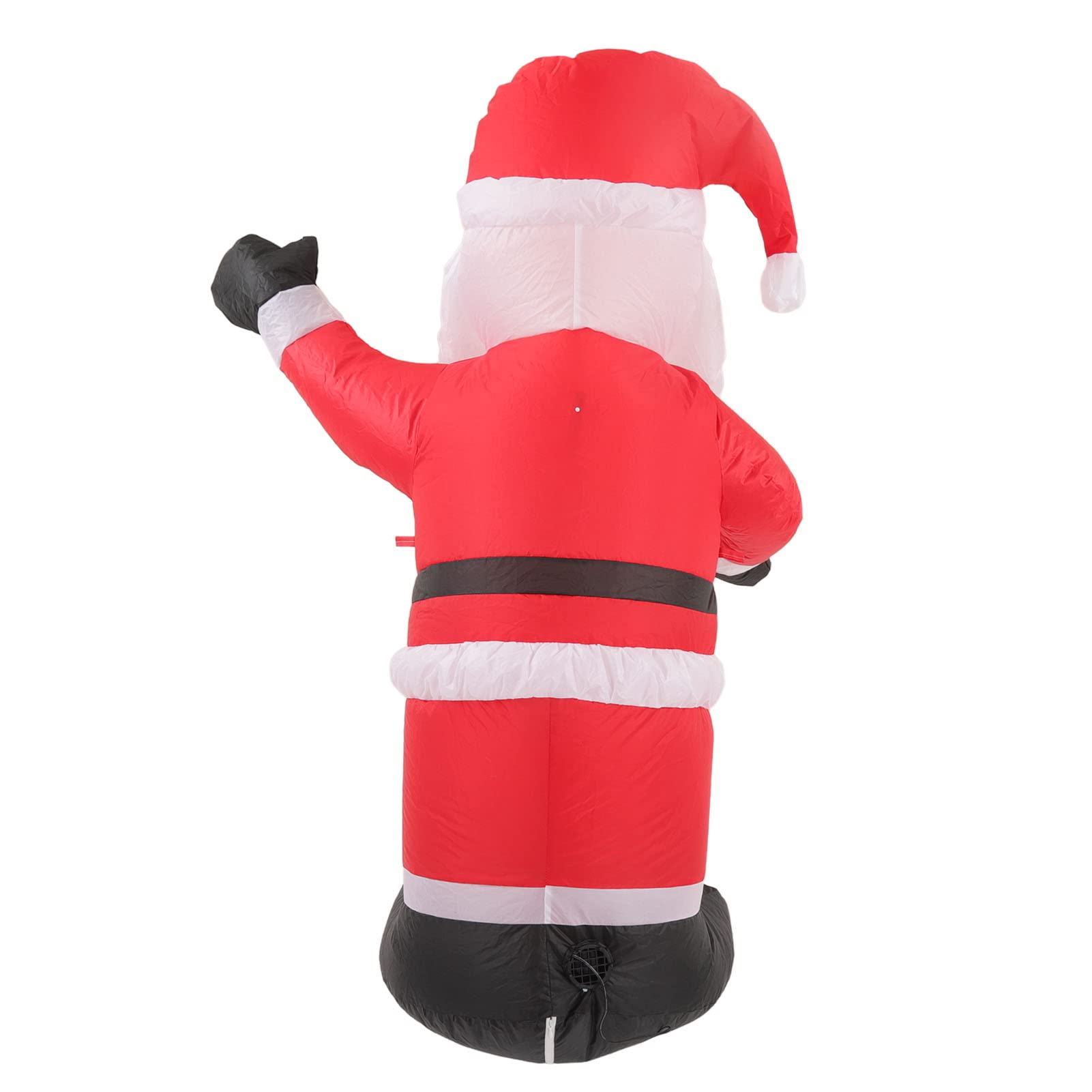 Père Noël Gonflable de Noël avec Lumières LED, Décoration en Polyester Imperméable pour Fête dans Le Jardin et la Pelouse (Prise UE 100-240V)