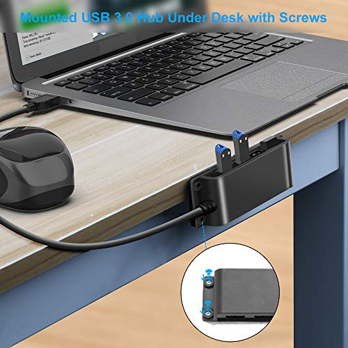 4-Port Usb 3.0 Portable Desk Hub,Fixable Usb Data Hub 3.0 With 3.3Ft/100Cm Cable For Macbook, Mac Pro/Mini, Imac, Xps, Surface Pro, Notebook Pc, Usb Flash Drives, Mobile Hdd,Computer And More #TOP3