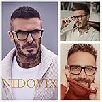 NIDOVIX Trendy Square Blue Light Blocking Glasses for Men Women, Fashion Frame Non-prescription Computer Glasses (Black) - Image 5