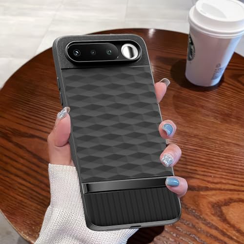 Image of Pikkme Back Cover for Realme 16 5G Camera Protection 3D Hexa Cube Design Silicone Protective Bumper Case (Black)