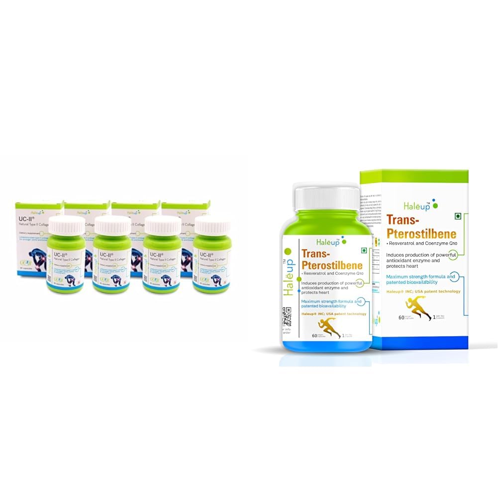 Haleup UC-II® Inc USA, Undenatured Natural Type II Collagen, 40mg, Clinically Researched for Joint | Haleup 99% Pure Trans-Pterostilbene with Resveratrol | Potent Antioxidant | High Bioavailability |-image-40