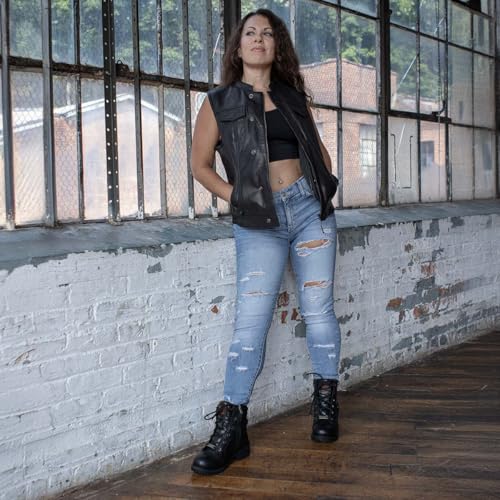 Image of Milwaukee Leather Premium Motorcycle Biker Rider Leather Vest for Women |LKL|ML|MLL|SH