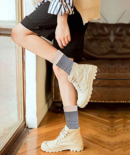 Womens Thick Knit Warm Casual Wool Crew Winter Socks, One Size, Mixed Colors (5 Pack) #TOP5